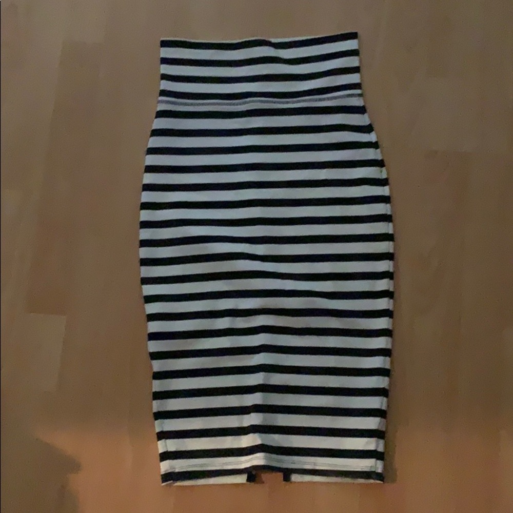 Bebe Striped Midi Skirt